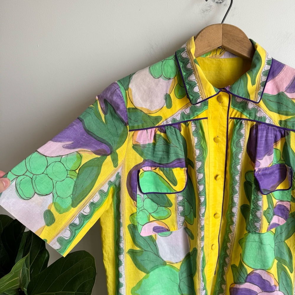 Vintage Livio de Simone Colorful Dress with Floral Pattern Made in Capri Italy - Picture 4 of 11